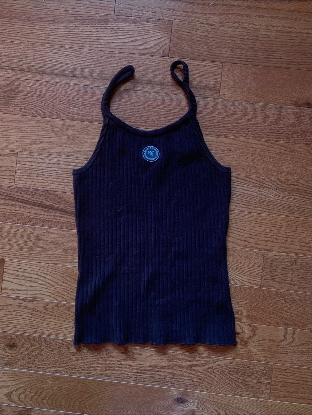 Sporty & Rich Ribbed Tank Top - Dark Brown
